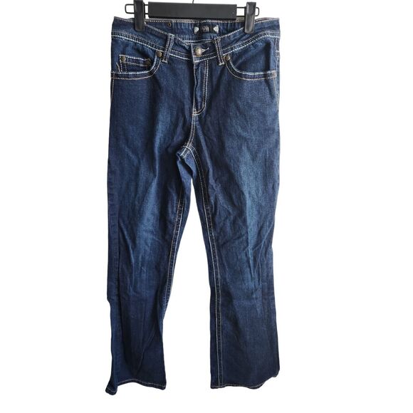 Vintage Tru Luxe Womens Sz 8 Dark Wash Blue Jeans Wide Leg - Picture 1 of 5